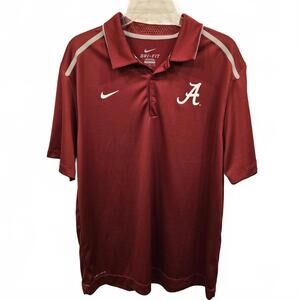 Nike Alabama Crimson and grey dri-fit tech polo Men's Large